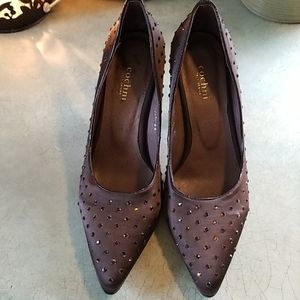 COCHNI SATIN,RHINESTONE&PATENT LEATHER PUMPS